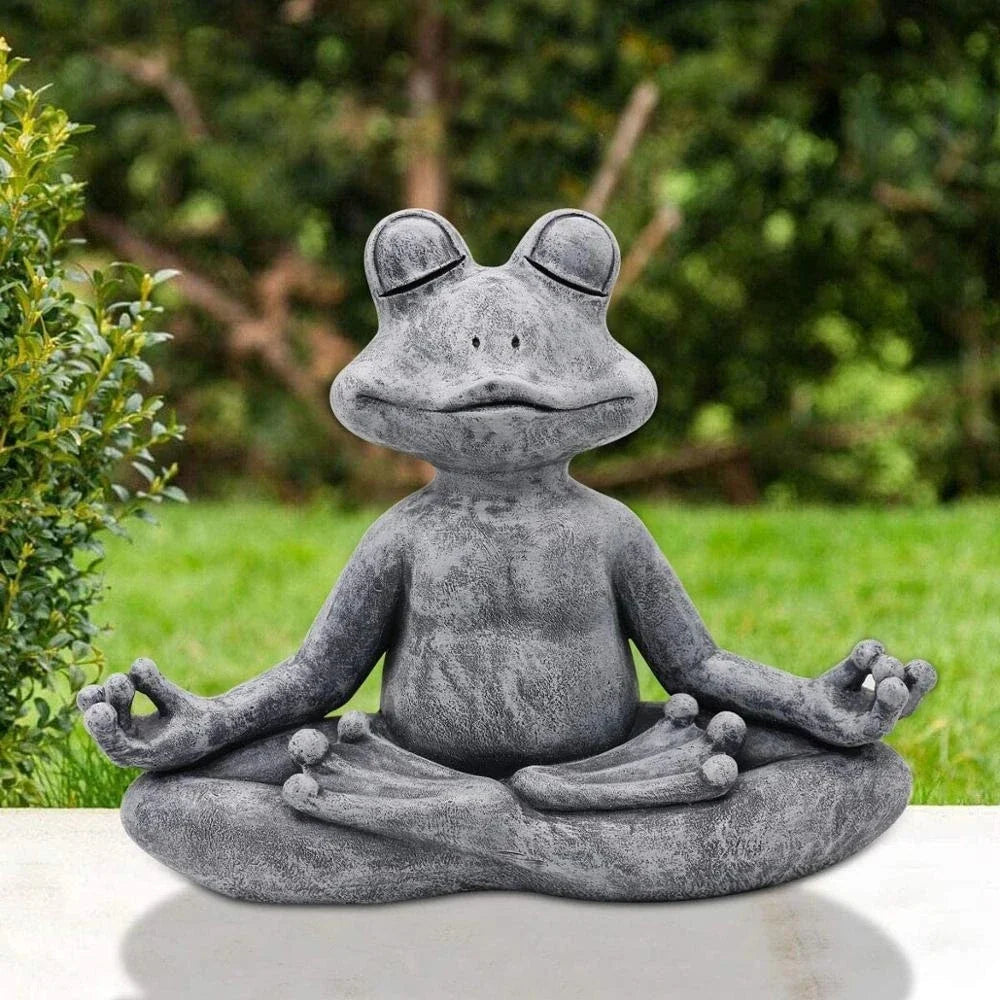 ZenFrog - Mediterende yogafrøfigur til indendørs og udendørs indretning