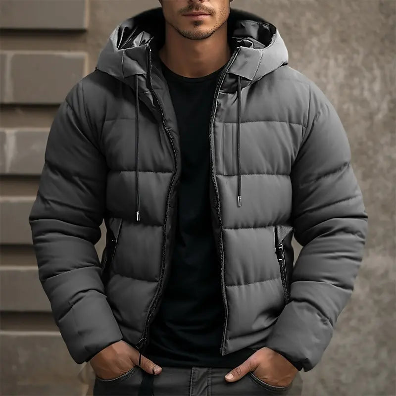 Roel Veste d’Hiver Matelassée Homme – Manteau Chaud Isolé avec Capuche pour Temps Froid