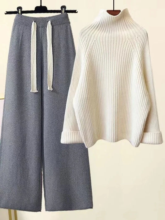 Women’s Knitwear Two-Piece Set – Cozy Warmth with Effortless Winter Elegance