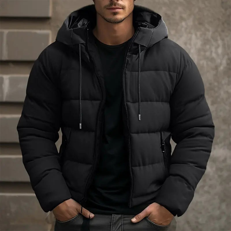 Roel Veste d’Hiver Matelassée Homme – Manteau Chaud Isolé avec Capuche pour Temps Froid