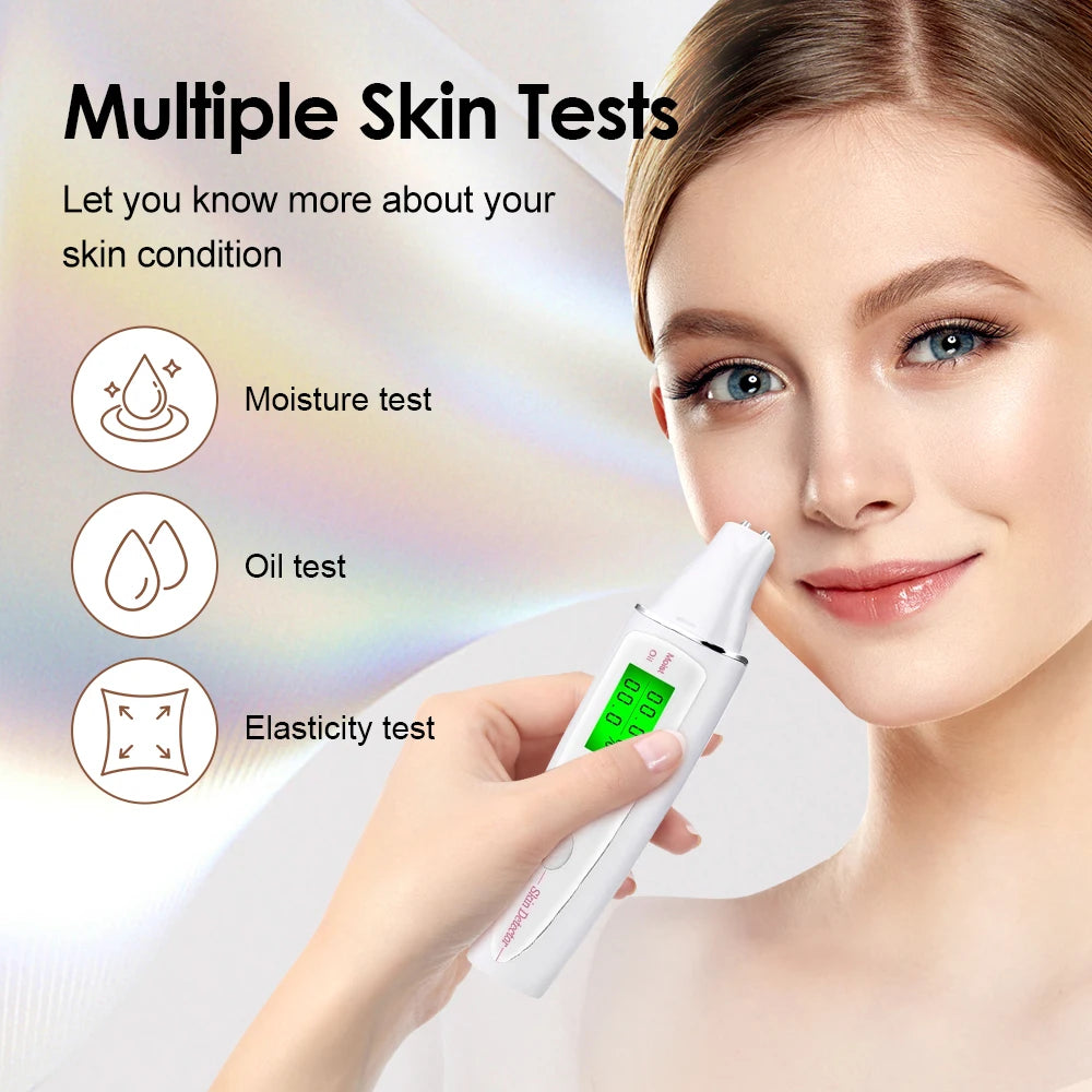 Face Skin Tester Portable Analyzer Digital Aesthetic Moisture Water Oil Monitor For Care Diagnostic Device