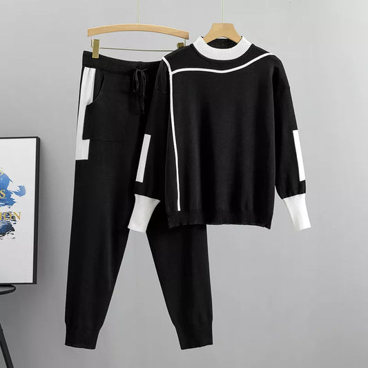 Women's Knit Jumper & Trousers Set - Two-Piece Loungewear