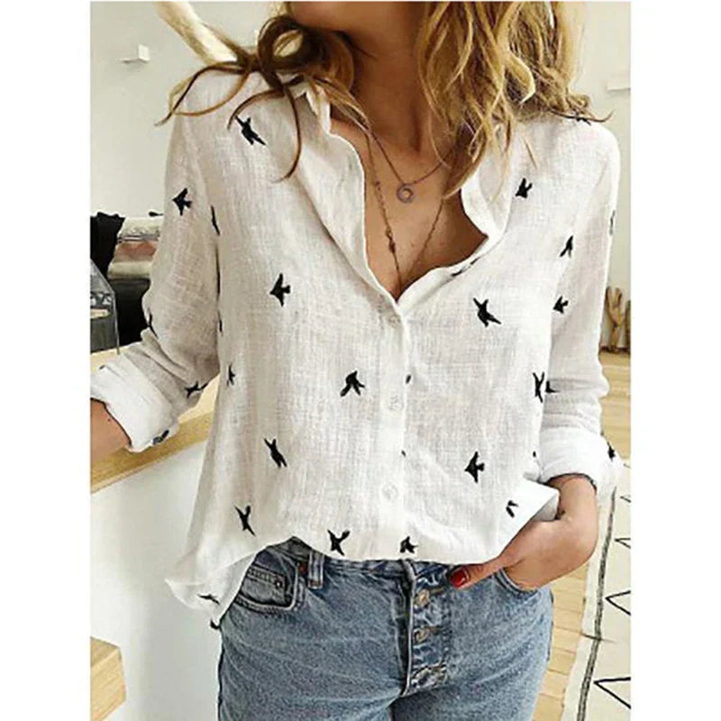 Airy Fit Blouse Lightweight Women's Cotton-Blend Relaxed Chic Top