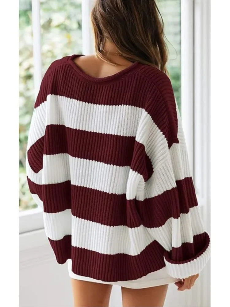Romy – Pull oversize femme à rayures