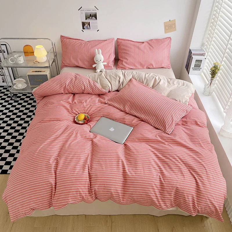 CozyStripe | All-Seasons Polyester Dekbedovertrek - Bliss Home