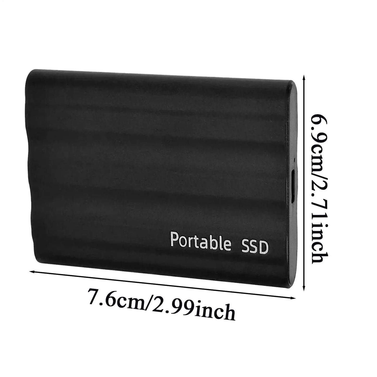 Bærbar ekstern harddisk 1TB, højhastigheds metal HDD/SSD til telefon og laptop