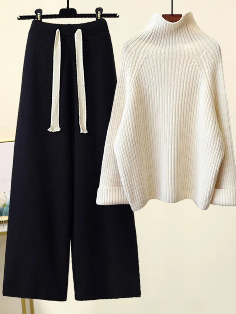Women’s Knitwear Two-Piece Set – Cozy Warmth with Effortless Winter Elegance
