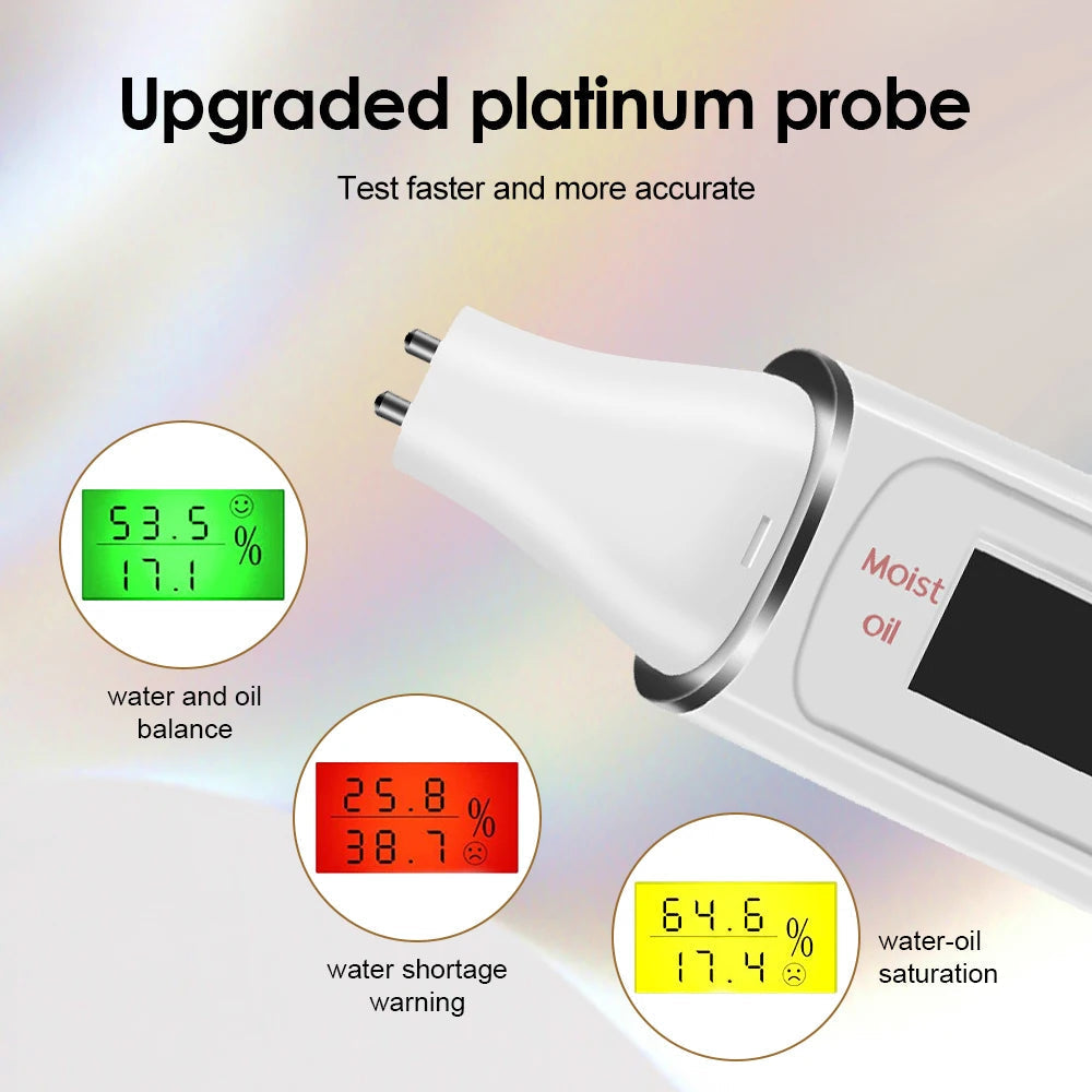 Face Skin Tester Portable Analyzer Digital Aesthetic Moisture Water Oil Monitor For Care Diagnostic Device