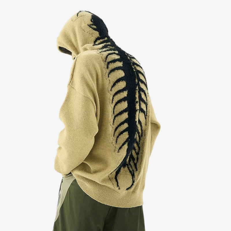 Coren – Sweat à capuche imprimé tête de mort Coupe ample Manches longues
