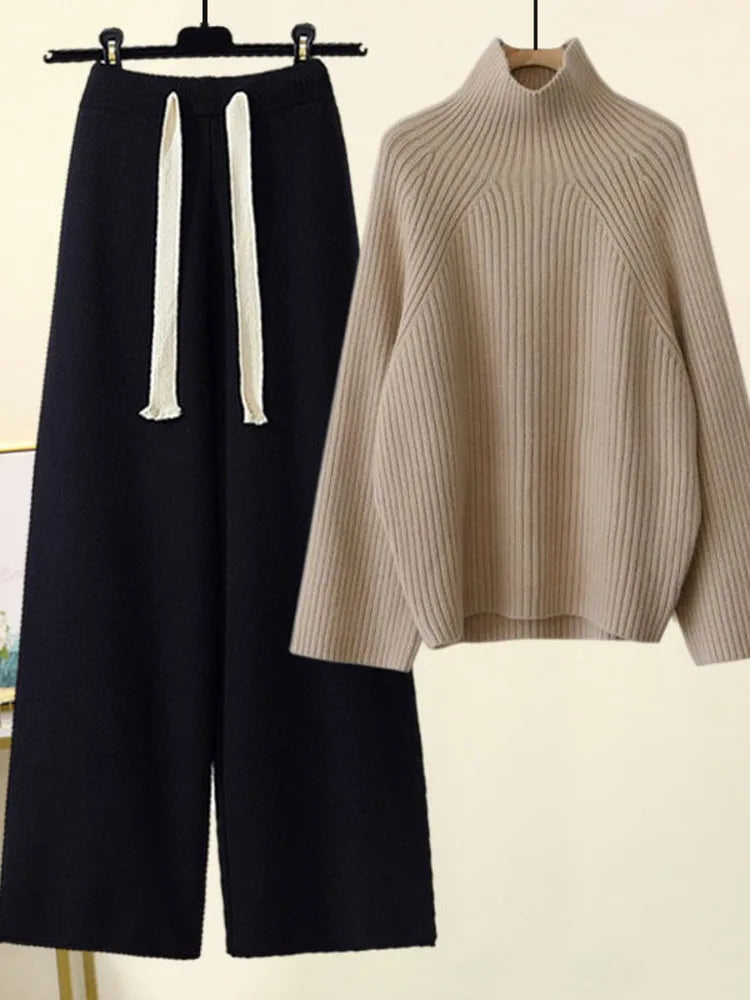 Women’s Knitwear Two-Piece Set – Cozy Warmth with Effortless Winter Elegance