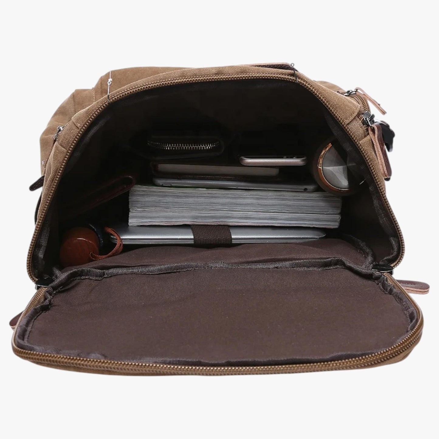 Geräumiger Vintage Canvas-Rucksack mit Laptopfach