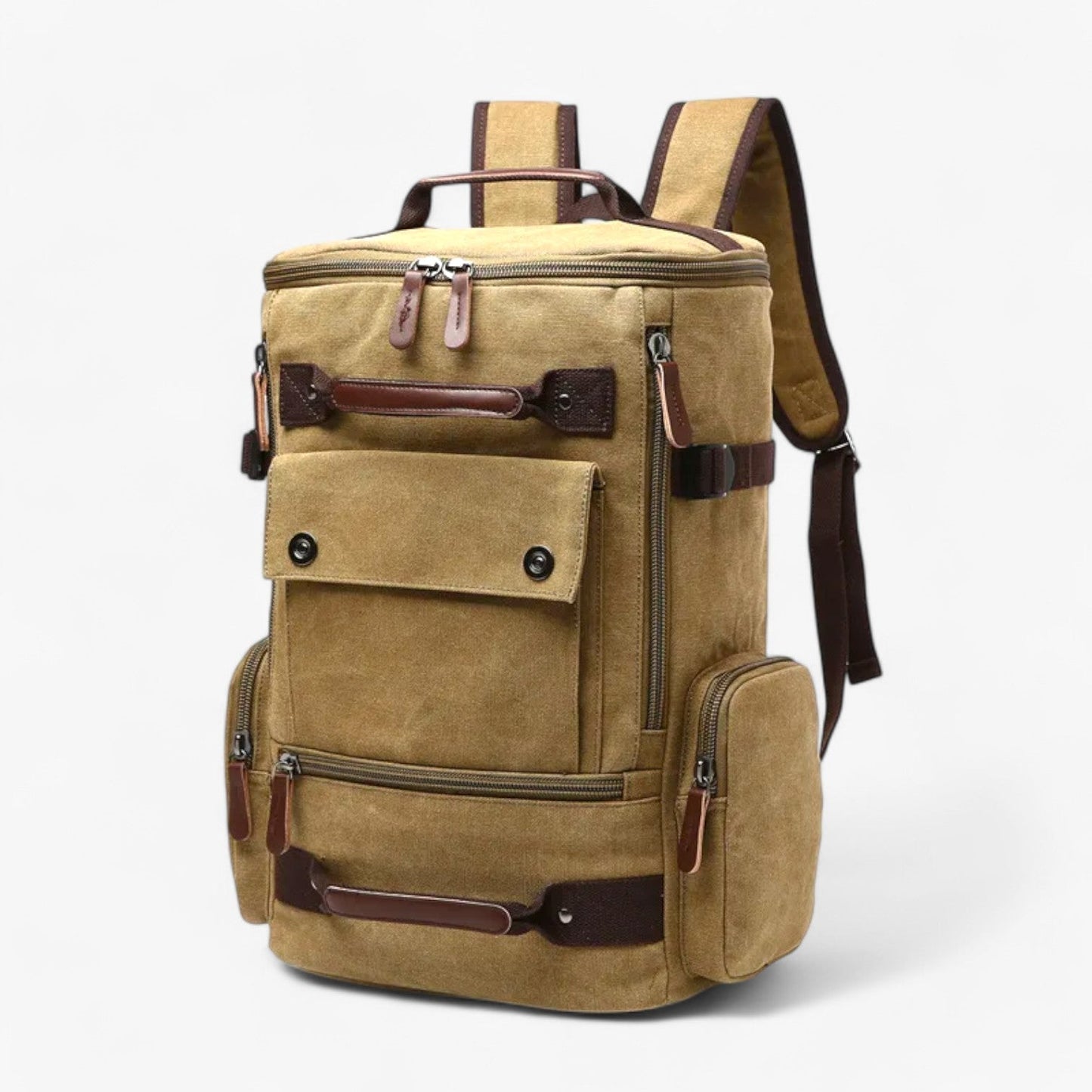 Geräumiger Vintage Canvas-Rucksack mit Laptopfach