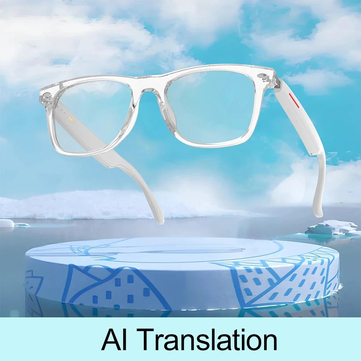 2025 New Smart Glasses Ai Translation 100+ Languages Real Time Bluetooth Music Sunglasses Men Women
