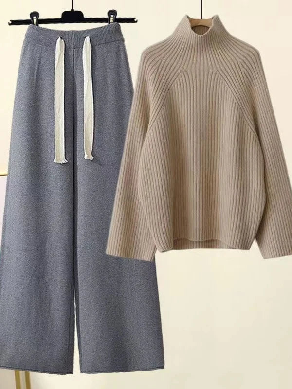 Women’s Knitwear Two-Piece Set – Cozy Warmth with Effortless Winter Elegance