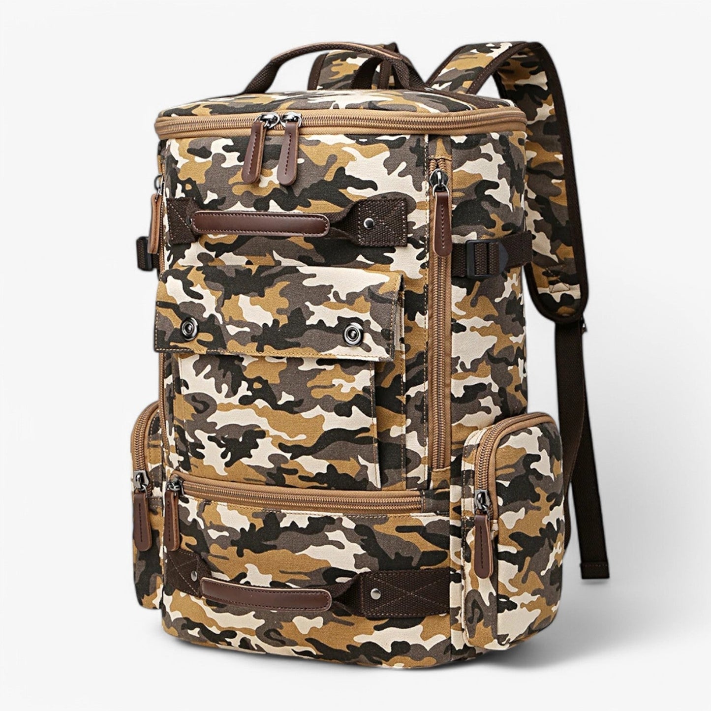 Geräumiger Vintage Canvas-Rucksack mit Laptopfach