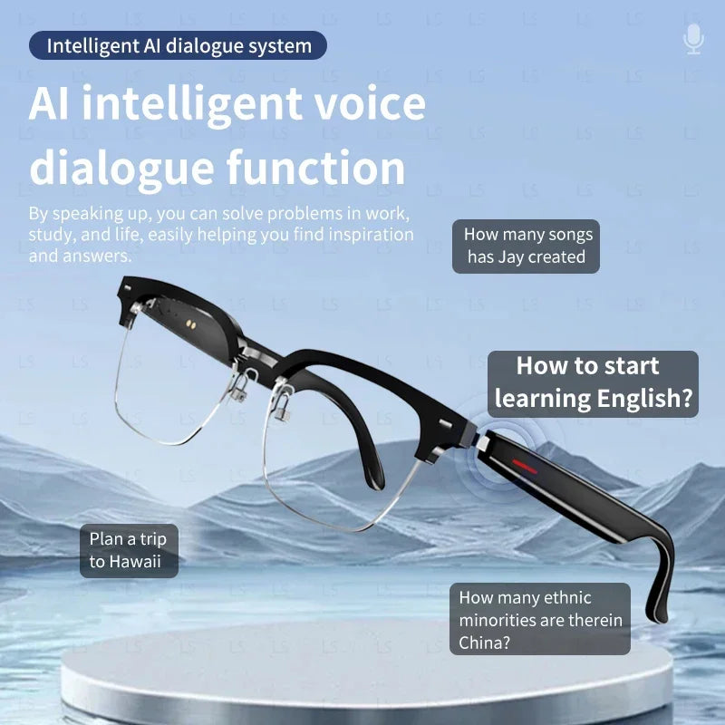 2025 New Smart Glasses Ai Translation 100+ Languages Real Time Bluetooth Music Sunglasses Men Women