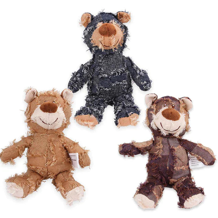 Indestructible & Interactive Bear Dog Toy For Aggressive Chewers
