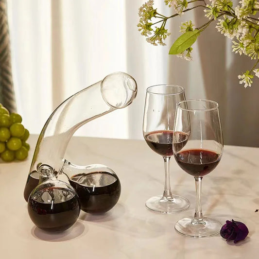 Einzigartige Glas Spuckende Kobra De Canter Wein - 22cm Einzigartiger Glas Servierer für Zuhause & Büro