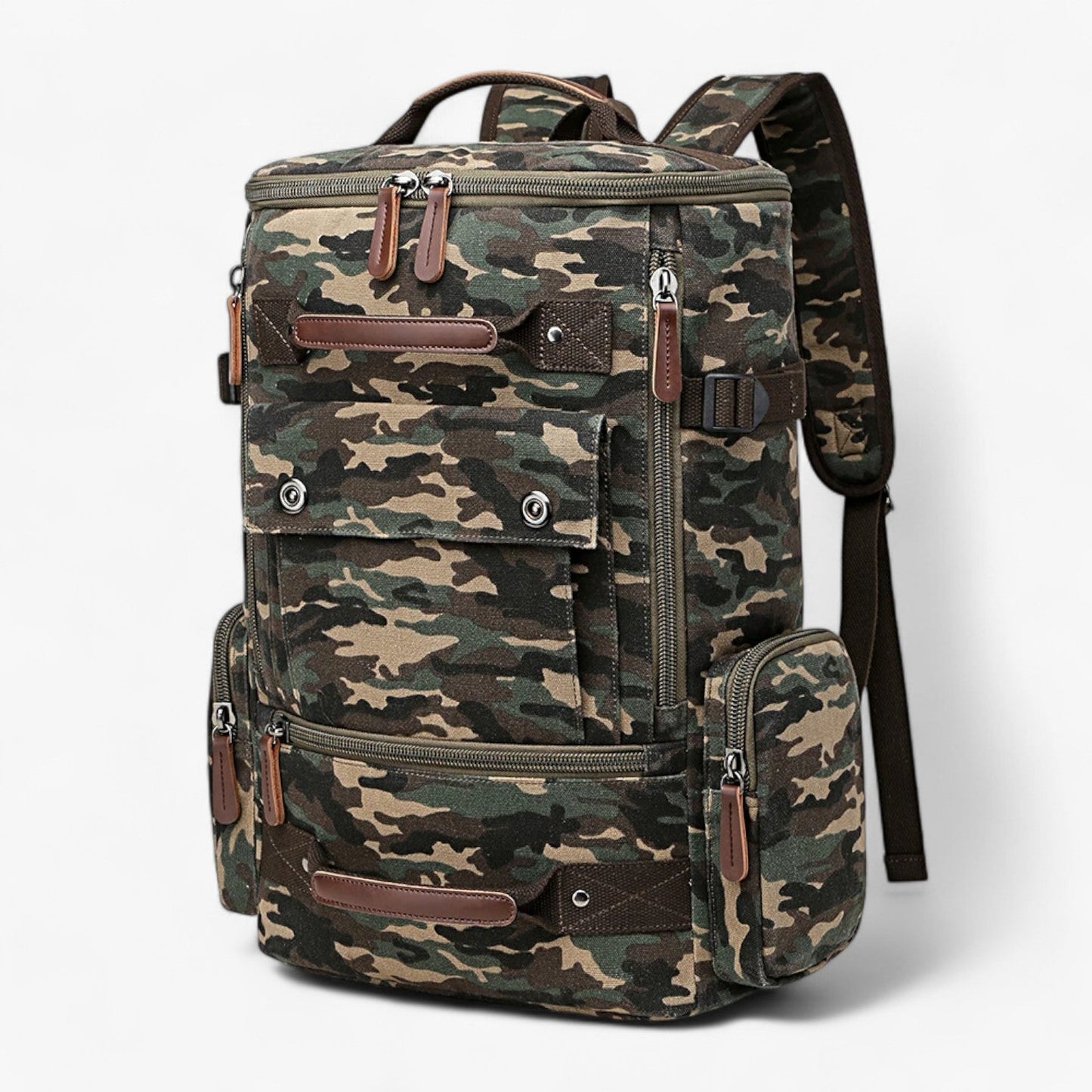 Geräumiger Vintage Canvas-Rucksack mit Laptopfach