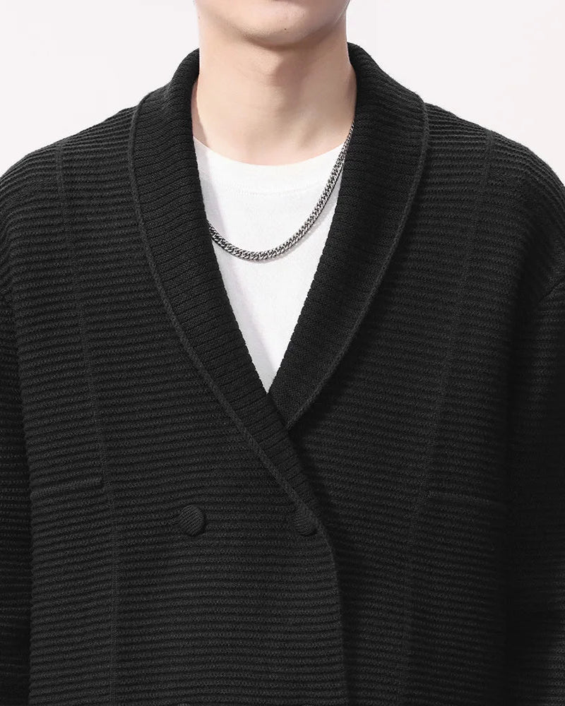 Elegant and warm double-breasted Rowan cardigan