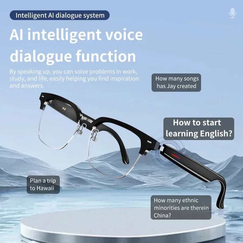 2025 New Smart Glasses Ai Translation 100+ Languages Real Time Bluetooth Music Sunglasses Men Women