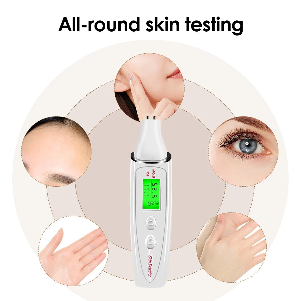 Face Skin Tester Portable Analyzer Digital Aesthetic Moisture Water Oil Monitor For Care Diagnostic Device