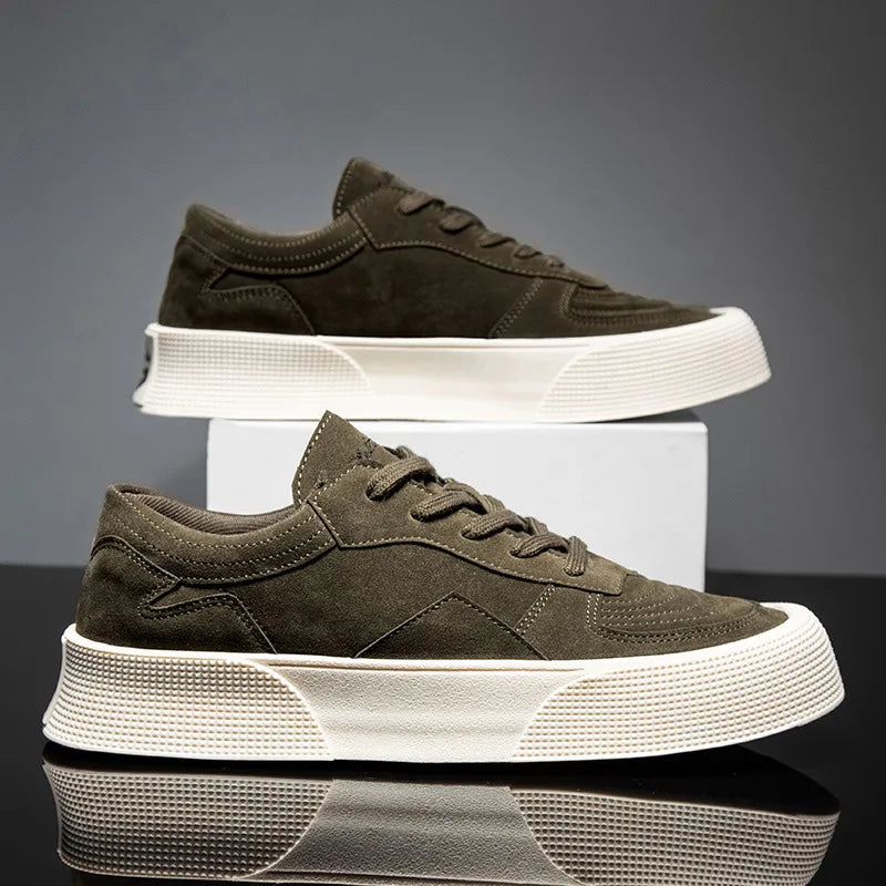 Casual Heren Schoenen – Gestikt Design met Comfortabele Zool