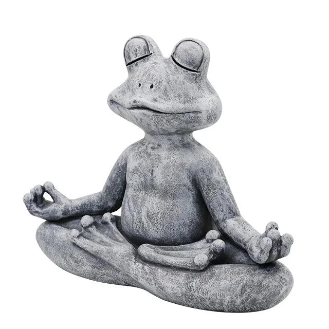 ZenFrog - Mediterende yogafrøfigur til indendørs og udendørs indretning