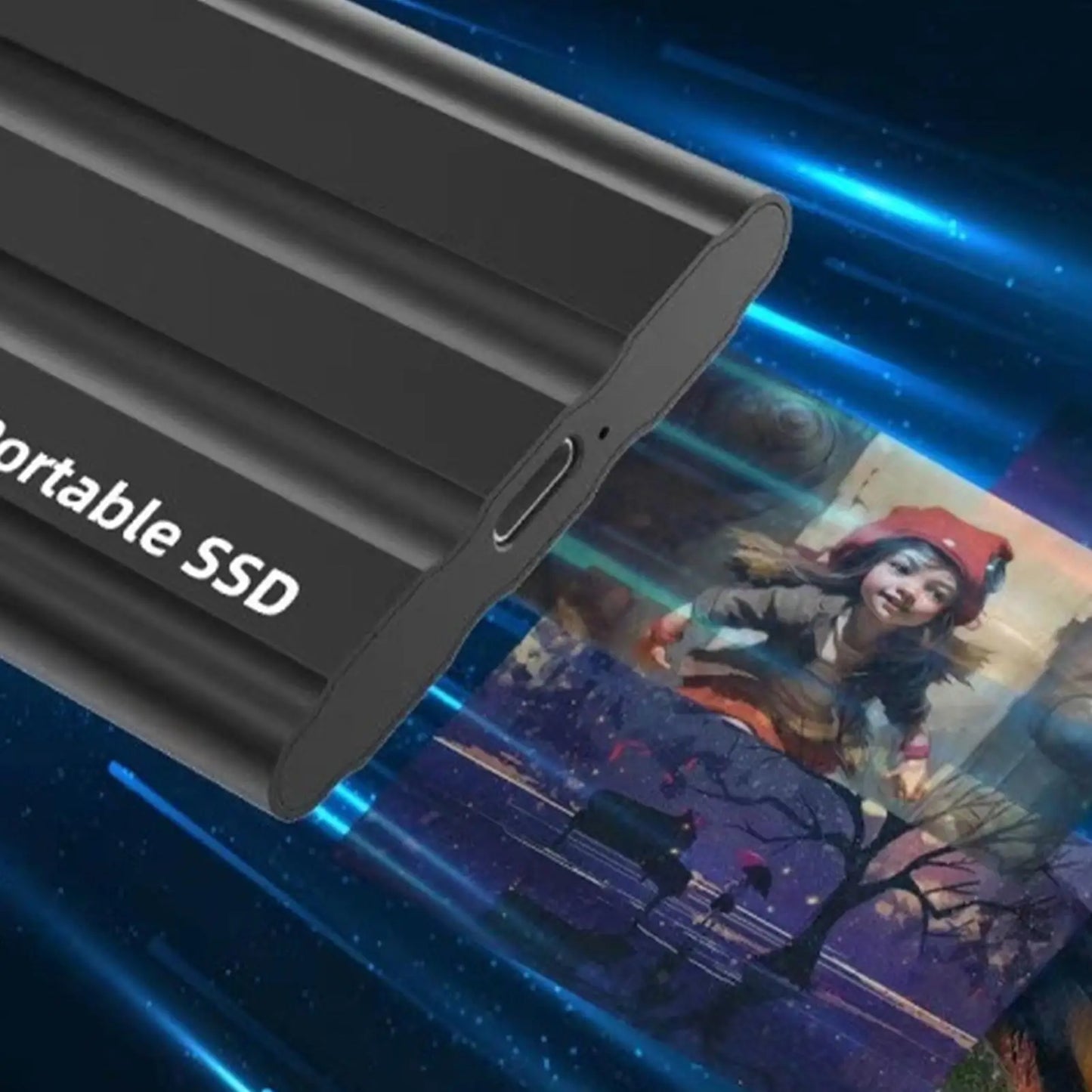Bærbar ekstern harddisk 1TB, højhastigheds metal HDD/SSD til telefon og laptop