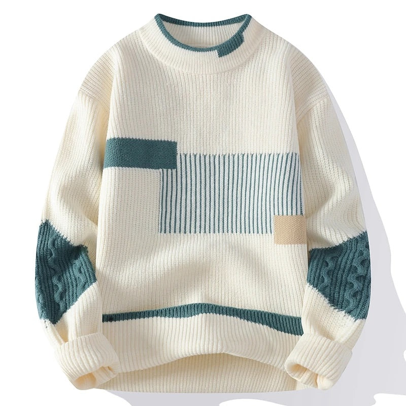 Lucas – Pull homme à motif patchwork