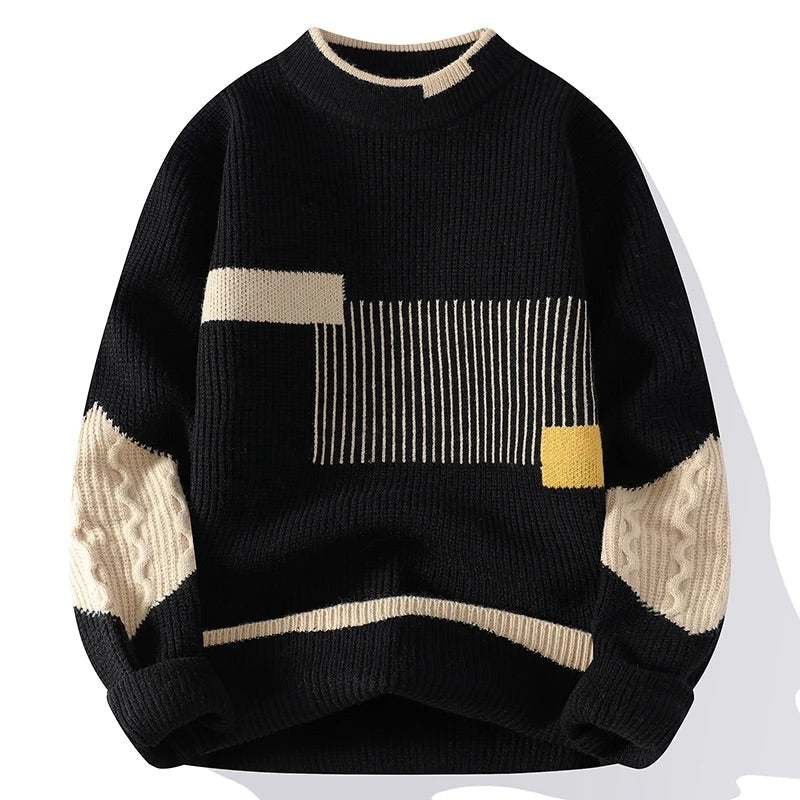 Lucas – Pull homme à motif patchwork