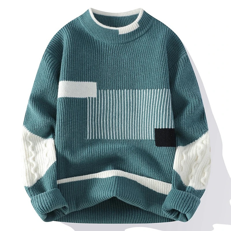 Lucas – Pull homme à motif patchwork
