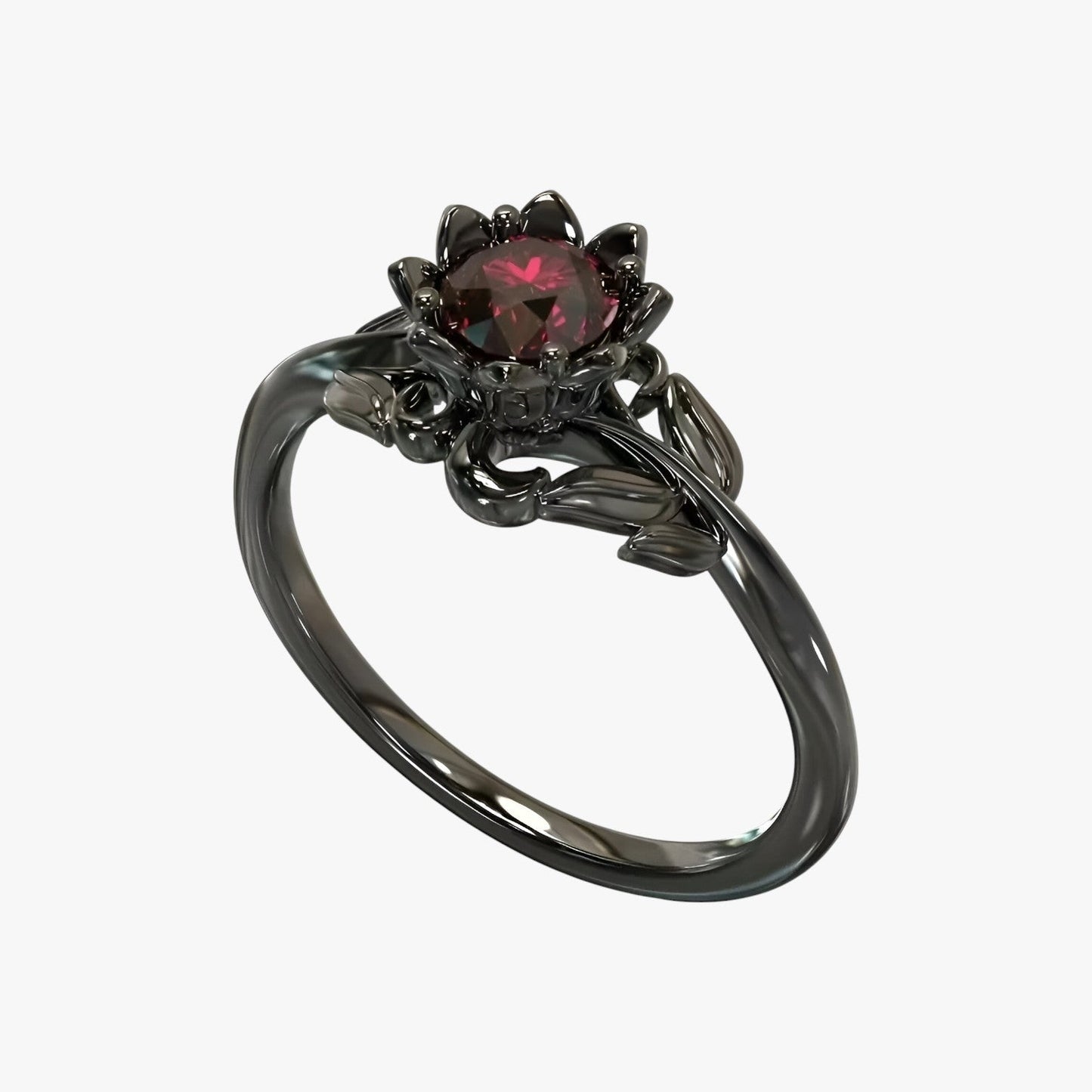 Colleen | Nattens Rose - Stilfuld ring med rød sten til et dristigt look - - women's fashion - {{ product_tags }