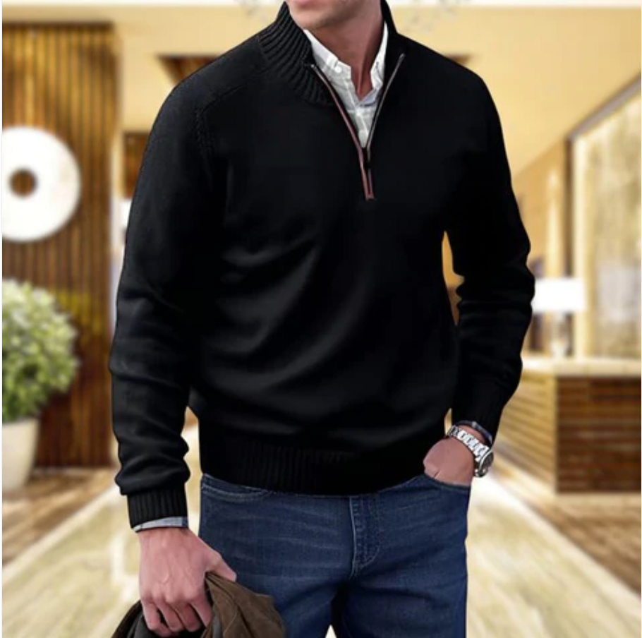 Gilberto | Elegante Suéter de Cachemira con Cremallera
