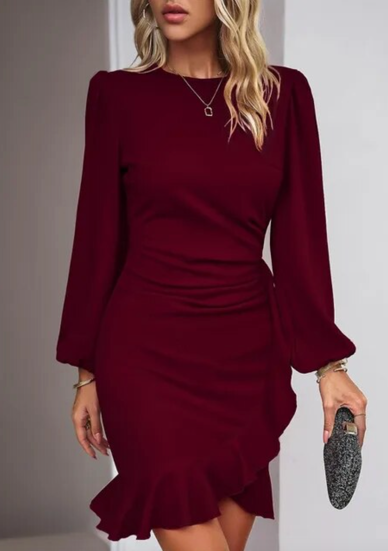 Elena - Elegante Bodycon Jurk met Lange Mouwen