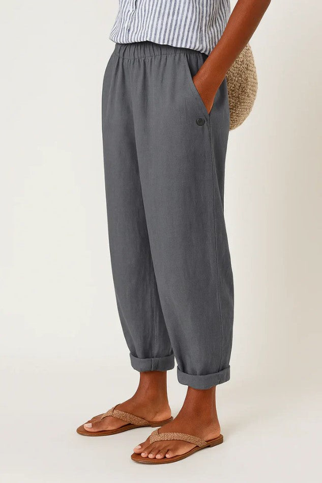 Elara - Natural Linen-Cotton Trousers