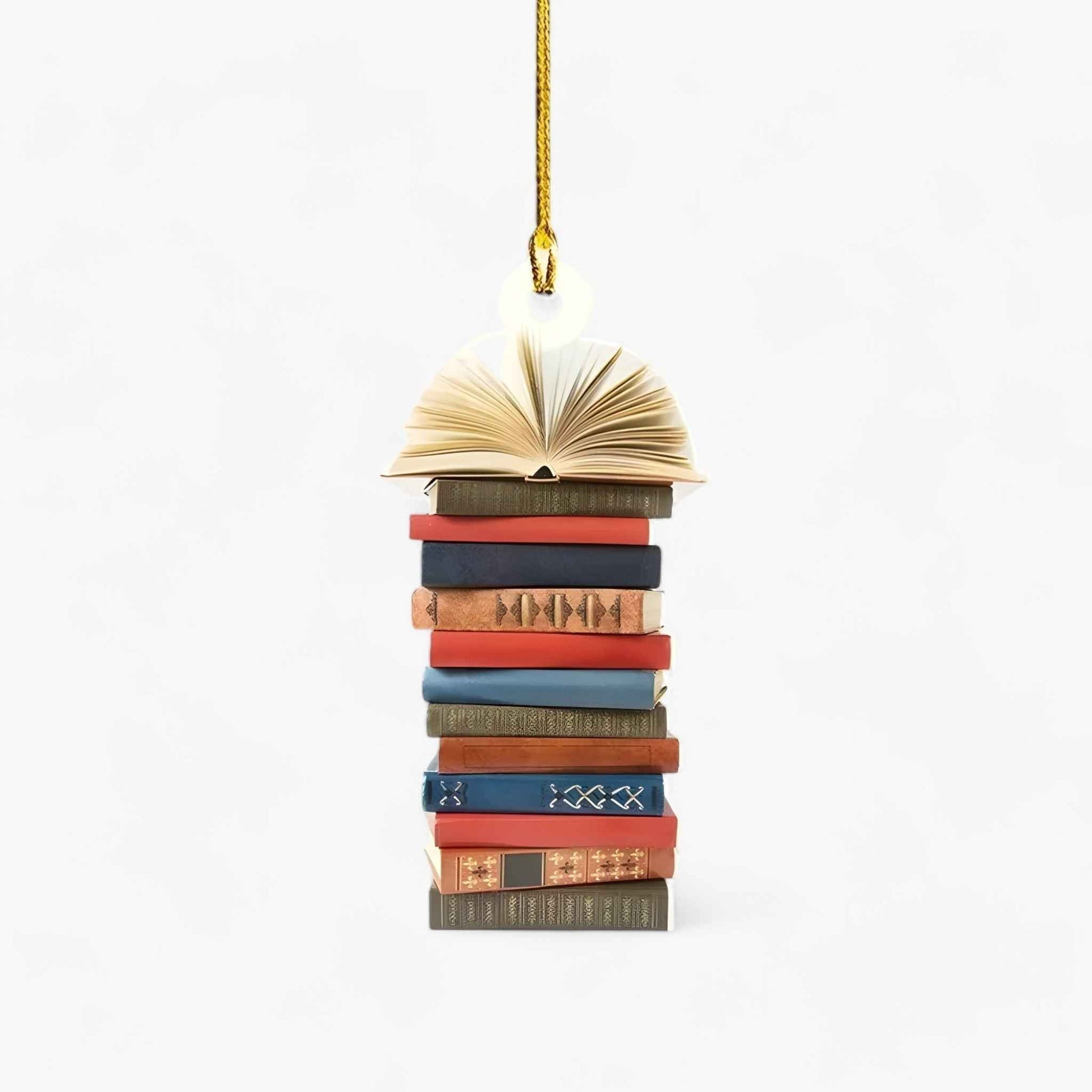 Kreative Weihnachtsdekoration mit Bücherliebhaber Pendellampe in Flach 2D-Acryl – Perfekt für Zuhause und Fenstergestaltung