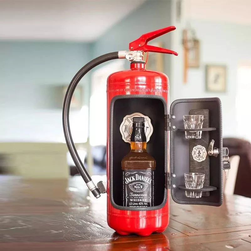FlareSip - Porte-bouteille caché en forme d'extincteur avec une touche ludique