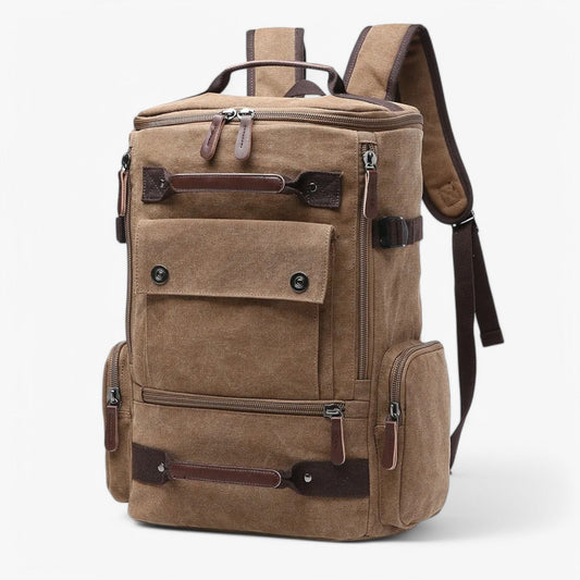 Geräumiger Vintage Canvas-Rucksack mit Laptopfach