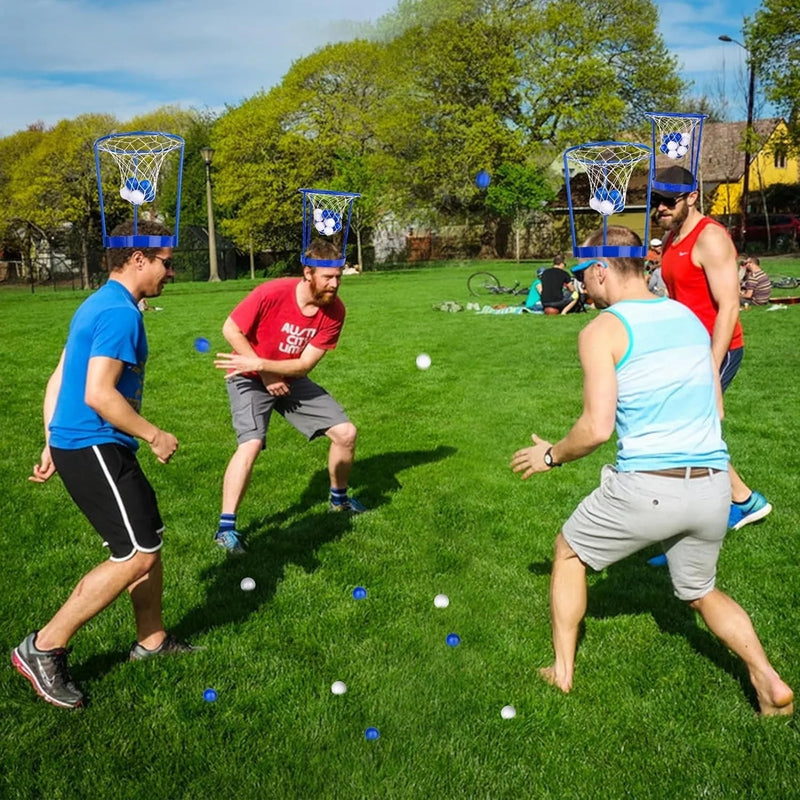 2 Pack Head Hoop Basketball Party Game For Kids Adults Adjustable Net Headband With 20 Balls Fun Gift Birthday
