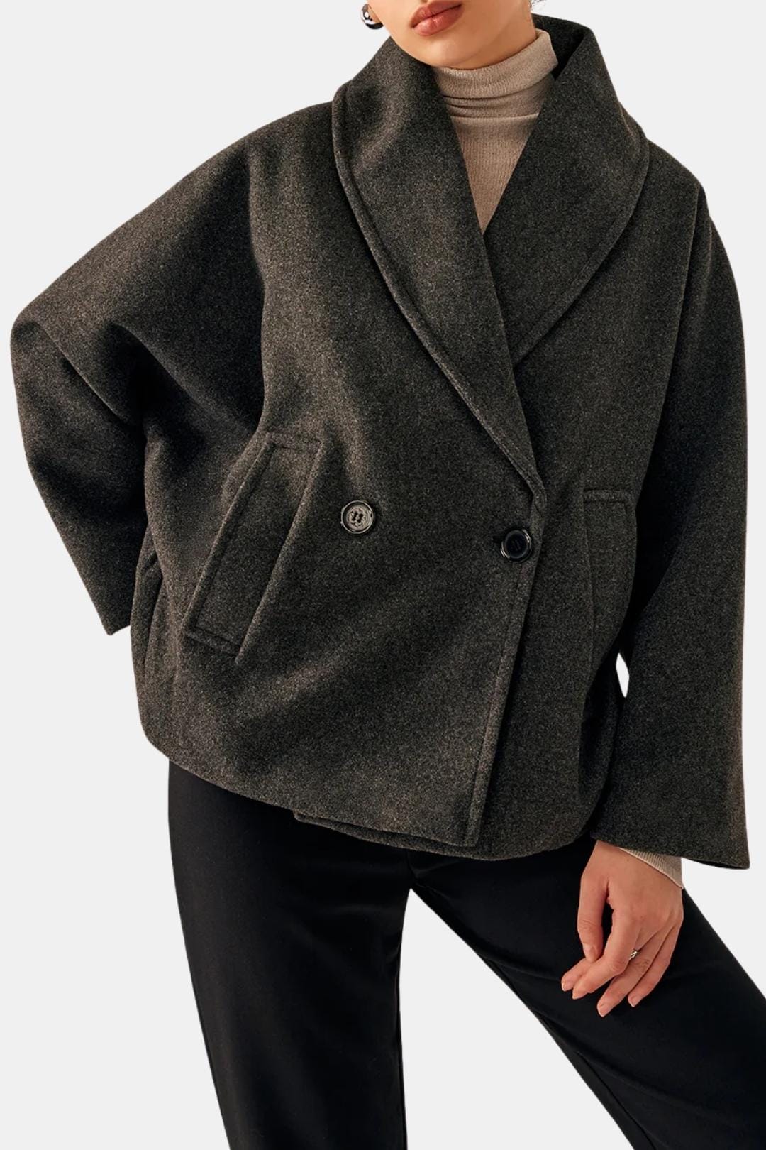 Serena – Tweed Loose-Fit Pocket Coat