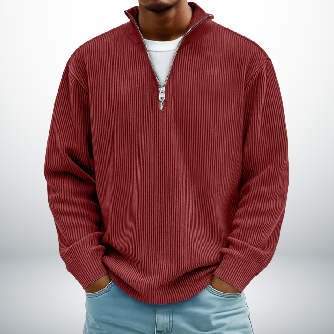 Ethan | Cozy Ribbed Half-Zip Sweater