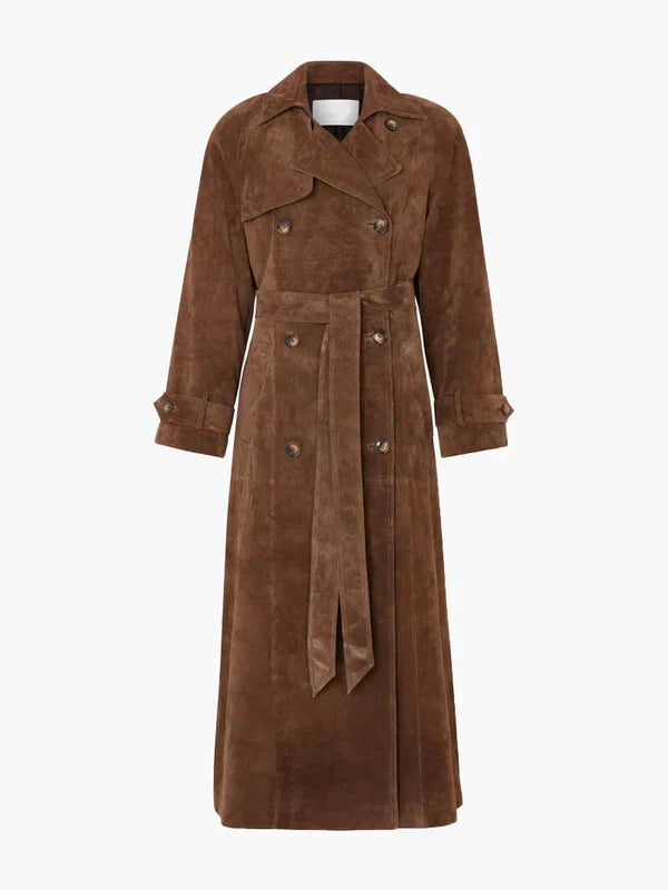 Nora – Suede Trench Coat
