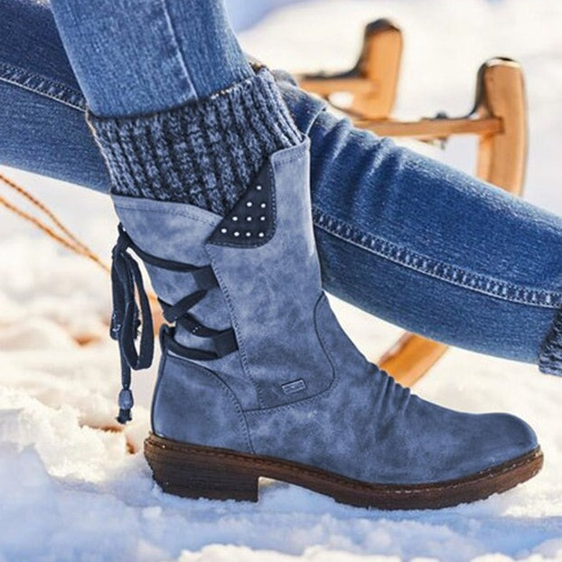 Steff Bottines Femme – Bottes Cuir & Suède avec Semelle Memory Foam et Doublure Laine