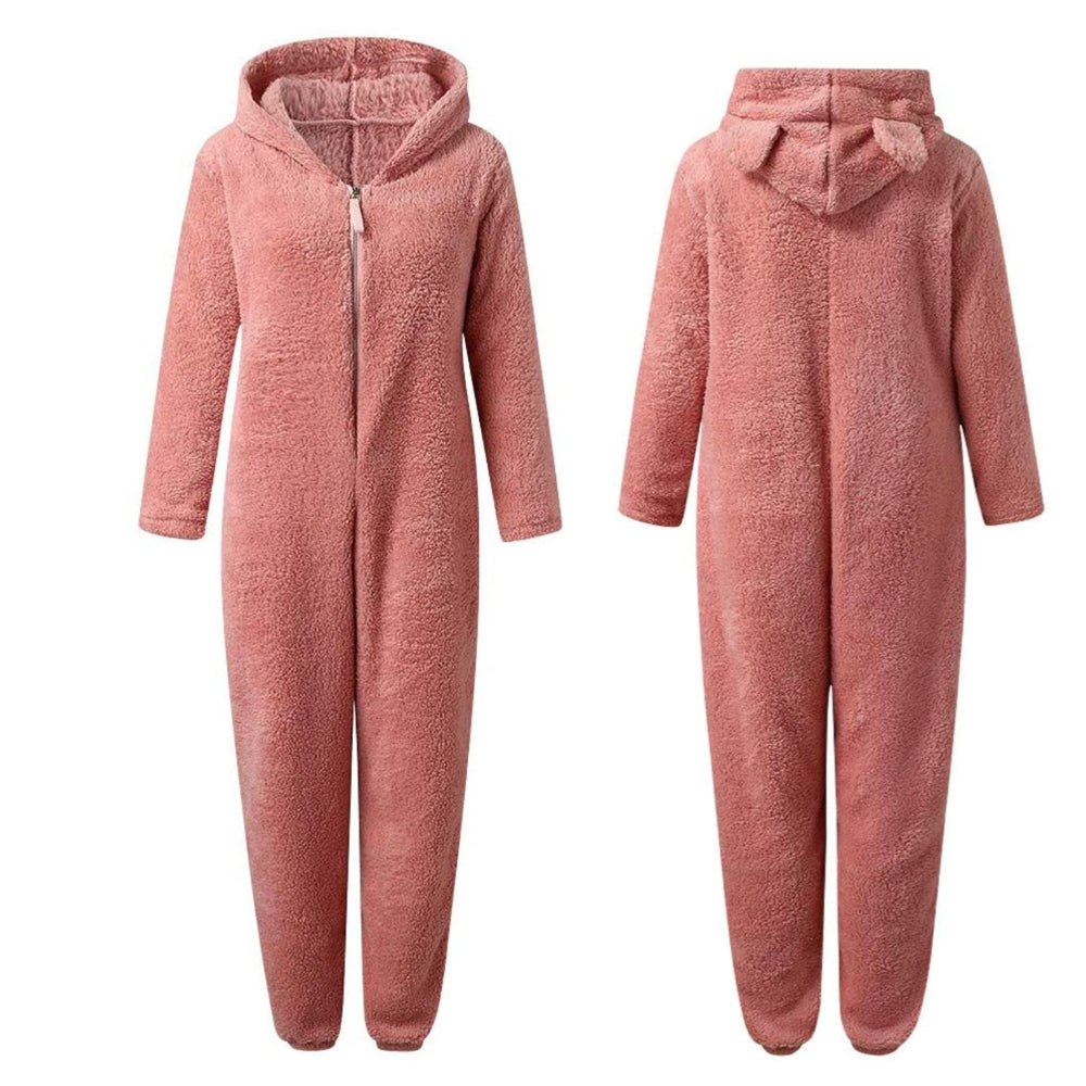Strick-Strampler | Mit Kapuze | Mit Reißverschluss | Strampler für Erwachsene | Loungewear-Leyna Moda