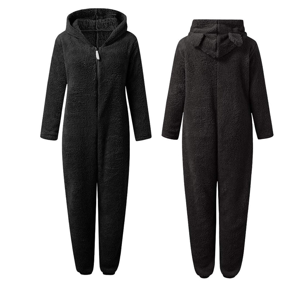 Strick-Strampler | Mit Kapuze | Mit Reißverschluss | Strampler für Erwachsene | Loungewear-Leyna Moda