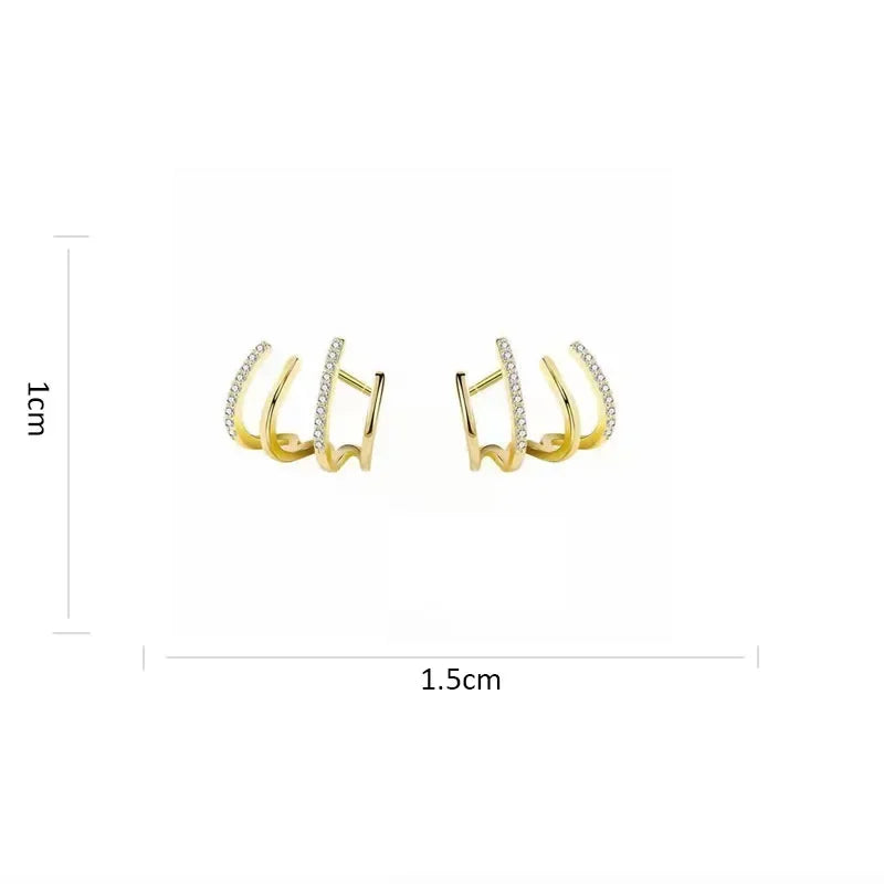 Stelvio Stud Oorbellen – Roestvrijstalen Minimalistische Oorbellen in Goud & Zilver, Lichtgewicht & Duurzaam Design