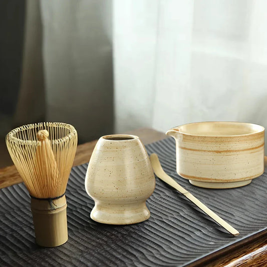 MatchaZen Tee-Set – 4-teiliges Bambus-Set für traditionelle Matcha-Zubereitung