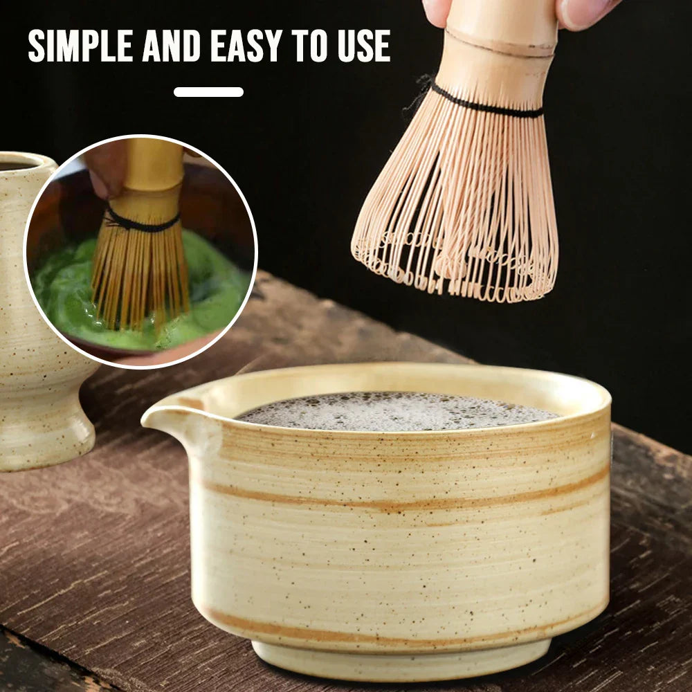 MatchaZen Tee-Set – 4-teiliges Bambus-Set für traditionelle Matcha-Zubereitung