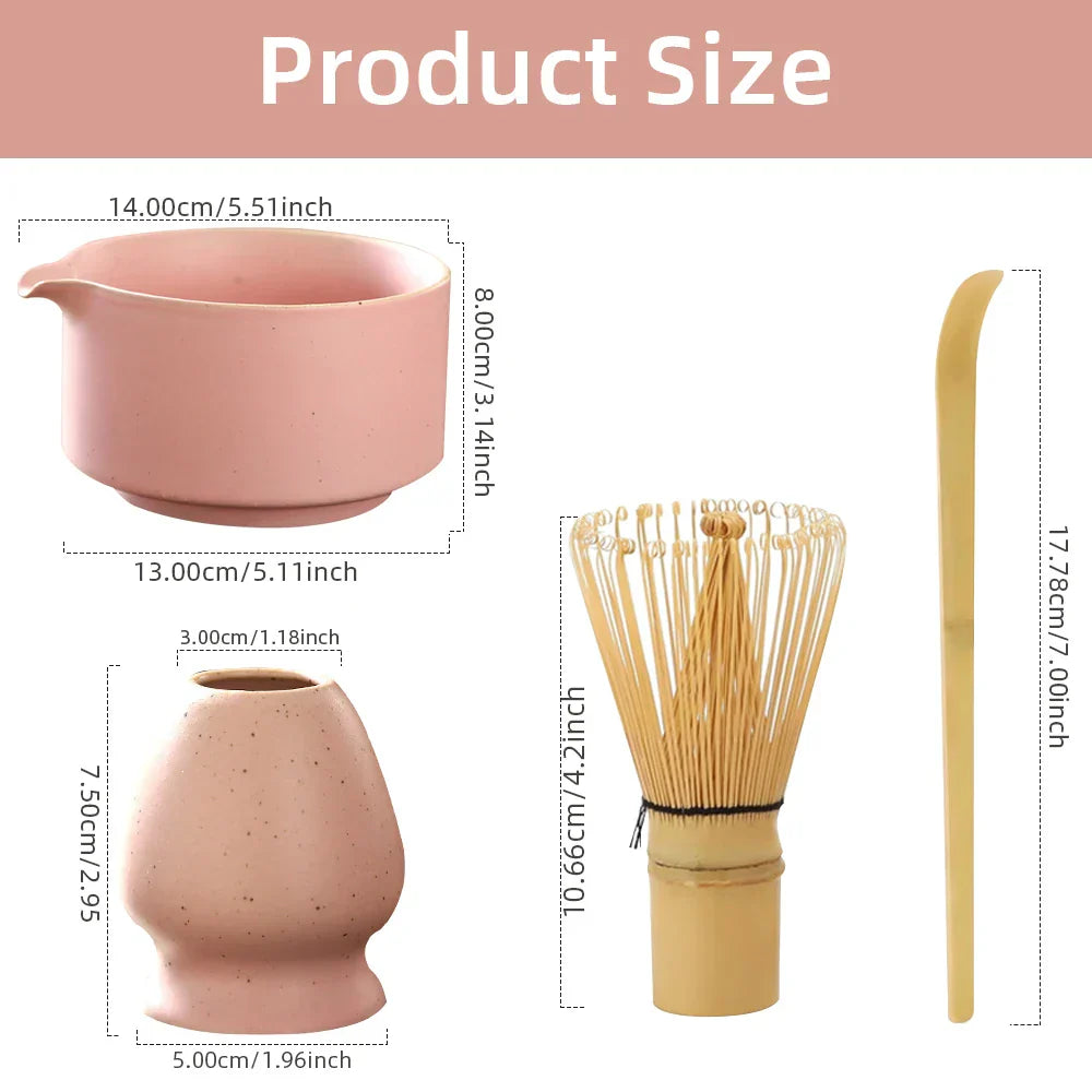 MatchaZen Tee-Set – 4-teiliges Bambus-Set für traditionelle Matcha-Zubereitung